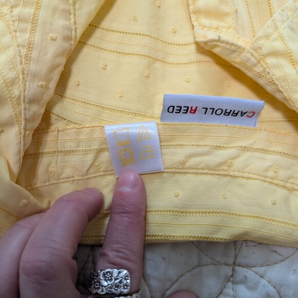 Carroll Reed short sleeve button up Sz. 24W Yellow - Picture 5 of 7